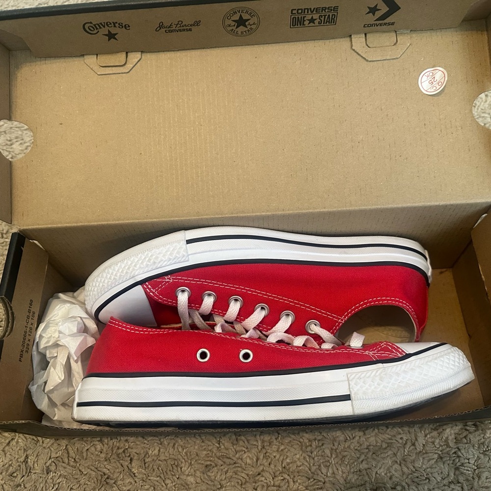 Converse Red Canvas Sneakers - WORN ONCE